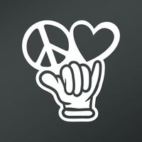 Peace Love Hang Loose Shaka Vinyl Decal Sticker | Cars Trucks Vans Walls Laptops Cups | White | 5.5 X 5.3 Inch | KCD1673