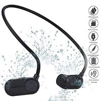 32G MP3 with Earphone, TechCode IPX8 Waterproof Sport MP3 Player with Headset Hifi Stereo Sound Earphone Music Player Rechargeable Earbuds for Running Gym Swimming Workout Built in (32GB Memory,Black)
