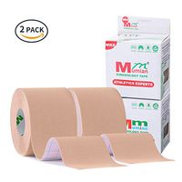 Therapeutic Kinesiology Tape Mumian Athletic Sports Tape for Knee Shoulder Wrist Elbow Ankle Neck-Cotton Uncut 2 in x 9.8/16.4 Ft Roll-2 Packs-Waterproof-Breathable-Superior Adhesive Brown 5m