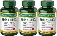 Nature's Bounty Fish Oil 1200 mg + Vitamin D3 1000 IU, 90 Softgels (Packaging May Vary)(Pack of 3)