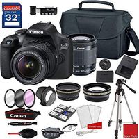 Canon EOS 2000D Rebel T7 Kit with EF-S 18-55mm f/3.5-5.6 is II Lens + Camera Case + 32GB Memory Bundle (24pcs)
