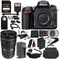 Nikon D750 DSLR Camera (Body Only) + Nikon AF-S NIKKOR 24-70mm f/2.8G ED Lens + 77mm 3 Piece Filter Set (UV, CPL, FL) + Battery + Sony 128GB SDXC Card + HDMI Cable + Card Reader + Flash Bundle