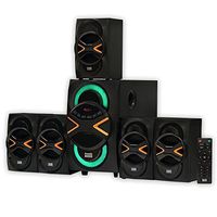 Acoustic Audio by Goldwood 5.1 Speaker System 5.1-Channel with LED lights and Bluetooth Home Theater Speaker System, Black (AA5210)