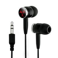 Zombie Outbreak Response Vehicle Biohazard Red Novelty in-Ear Earbud Headphones - Black