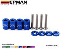 EPMAN 1" Billet Hood Vent Spacer Riser Kits For All Turbo / Engine / Motor Swap 6MM (Blue)