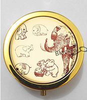 BlackKey Elephant Animal 3-Compartment Decorative Pocket Gift Box Case Organizer for Pill, Color 2 -425