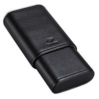 CIGARLOONG Leather Cigar Travel Case Portable 3 Cigars Protection Cigar Case（Color：Black3）