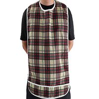 Adult Bib for Eating, Waterproof Adult Bib for Women, Reusable Clothing Protector for Elderly and Patients WD02 (Dark red)