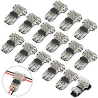 WMYCONGCONG 15 PCS Wire Connector 2 Pin 2 Way Low Voltage Universal Compact Wire T Type Connectors No Wire-Stripping Required for 20/22 AWG Cable (T Type)