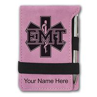 Mini Notepad, EMT Emergency Medical Technician, Personalized Engraving Included (Pink)