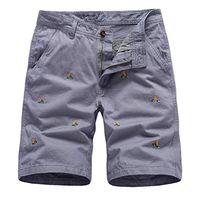 STORTO Mens Printed Casual Shorts Sports Workout Basic Pockets Loose Soft Fashion Summer Shorts Gray
