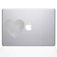 The Decal Guru Heart Yorkshire Terrier MacBook Decal Vinyl Sticker - 12" MacBook - Silver (1327-MAC-12M-S)