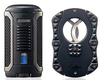 Colibri Black Apex Lighter & Quasar Cut Cigar Cutter Gift Set