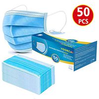 Uxinuo Face Mask 50PCS -3 Ply Disposable Face Mouth Cover Air Filter Covers for Construction, Home, Traffic Dust, Construction