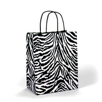 Zebra Printed Paper Bags | Quantity: 25 | Width: 16"