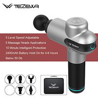 TEZEWA Muscle Massage Gun Handheld Electric Muscle Massager, Portable Super Quiet Long Time Use Multi-Color Fast Shipping (Gray)