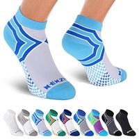 NEWZILL Low Cut Compression Socks - Unisex Running Socks With Embedded Frequency Technology For Heel, Ankle & Arch Support (Small, Light Blue/Grey)