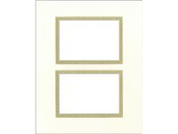 PA Framing, Double Layer Mat, 11 x 14 inches - Cream Core Antique White and Matte Metallic Gold Inner