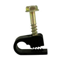 Single Flexible Cable Clips, Black, Pack of 100