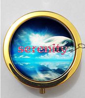 BlackKey Serenity Beautiful Inspirational Word 3-Compartment Decorative Pocket Gift Box Case Organizer for Pill, Color 2 -1663