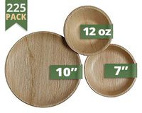 CaterEco Round Palm Leaf Dinnerware Set (225 Pack)