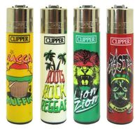 Bundle - 4 Items - Clipper Lighter "Rasta 2" Collection by Clipper