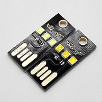 Youliang 5PCS Super Bright LED Night Light Pocket Card Lamp Led Keychain Lamp USB Power Mini Ultra-Thin Portable USB Lights