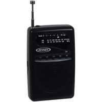 Jensen JENMR80 MR80 AM/FM Portable Pocket Radio, 6.75in. x 6.00in. x 1.00in, Black
