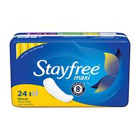 Stayfree Maxi Regular Pads, 24 CT (Pack of 8)
