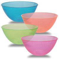Party Dimensions 100 Ounce Neon Mix Pixel Bowl – Set of 4 Neon Colors
