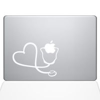 The Decal Guru Heart Doctor Decal Vinyl Sticker, 13" MacBook Pro (2015 & Older Models), White (1417-MAC-13P-W)