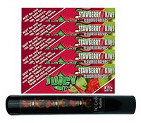 Herb Airtight Tube Pocket Protector with Juicy Jay's Strawberry Kiwi 1.25 Flavored Hemp Rolling Papers 5 Count DC Crafts Nation- Tiki Man