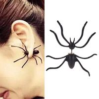 smallwoodi Black Spider Earrings Personality Double-Sided Front and Rear Earrings Puncture Funny Alternative Halloween Jewelry Earring Ear Studs Jewelry Black