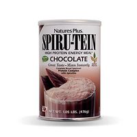 Natures Plus Spirutein Shake - Chocolate Flavor - 1.05 lbs, Spirulina Protein Powder - Plant Based Meal Replacement, Vitamins, Minerals for Energy - Vegetarian, Gluten Free - 17 Servings