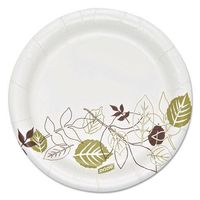 Dixie SXP6WSPK Pathways Heavyweight Paper Plates, 5 7/8" dia, White/Brown/Gold, 125/Pack