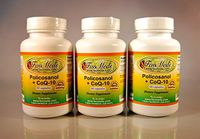 Policosanol + Coq10, Polycosanol, Cholesterol Aid, Heart Health, Made in USA - Various Sizes (3 Bottles - 180 [3x60] Capsules)