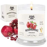 Aromatherapy Deodorizing Soy Candle for Pets, Candles Scented, Pet Odor Eliminator & Animal Lover Gift (Nourishing Pomegranate)