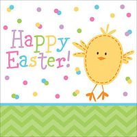 Creative Converting 18 Count Beverage Napkins, Bunny and Chick