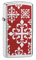 Zippo Slim High Polish Chrome, Slim Floral