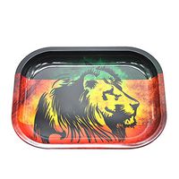 Metal Cigarette Rolling Tray 18cm*14cm*1.5cm Essential Smoking Holder Trays (Lion)