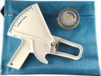 Slim Guide Skinfold Caliper AnthroFlex Kit with Body Mass Index BMI Tape Measure, Transport Bag, and Instruction Manual with Charts for Measuring Body Fat Percentage - 1.0 mm Precision (White)