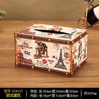 T-ZJHC European Creative Retro Tissue Box Home Room Bedroom Napkins Tray Living Room Coffee Table Storage, Pink