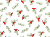 Cardinal Greenery Design Print Gift Grade Tissue Paper Sheets - 20" x 30" Package Amount (5)