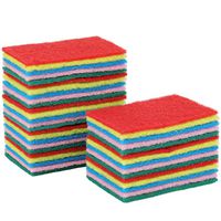 Jetec 40 Pieces Cleaning Scrub Sponge Scouring Sponge Pads Non Scratch Pads for Kitchen Dishes Cleaning, Green (Color Set 2)