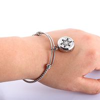 Essential Oil Diffuser Aromatherapy bracelet-Essential Oil Diffuser Locket Bracelet with 8pcs color pads（snow）