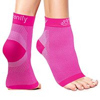 Serenily Plantar Fasciitis Socks - Toeless Socks, Arch Support Socks for Foot Pain Relief & Plantar Fasciitis. Ankle Compression Socks for Achilles Tendinitis. Foot Sleeve for Women & Men (Pink S/M)