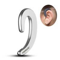 MYLARK Non Ear Plug Bluetooth Headset Wireless Headphones Built in Microphone Light Weight, Noise Reduced Wireless Earpieces Earbuds Pouch Wireless Earphones for Running Business Driver