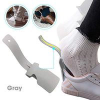 MOGOI Lazy Shoes Helper for Easy to Wear Shoes, Portable Shoe Lifting Helper, Sock Slider Handled Shoe Horn for Seniors, Kids, Disabled and Pregnancy - Perfect for Everyday Use (1pcs, Grey)
