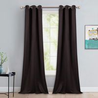 NICETOWN Blackout Thick Window Curtains - Thermal Insulated Grommet Drape Panels for Bedroom and Living Room (Brown, Set of 2, W42 x L90)