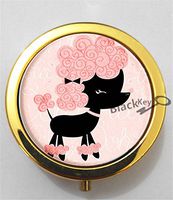 BlackKey Poodle Dog 3-Compartment Decorative Pocket Gift Box Case Organizer for Pill, Color 2 -2312